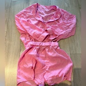 Summer Pink Blouse & Shorts